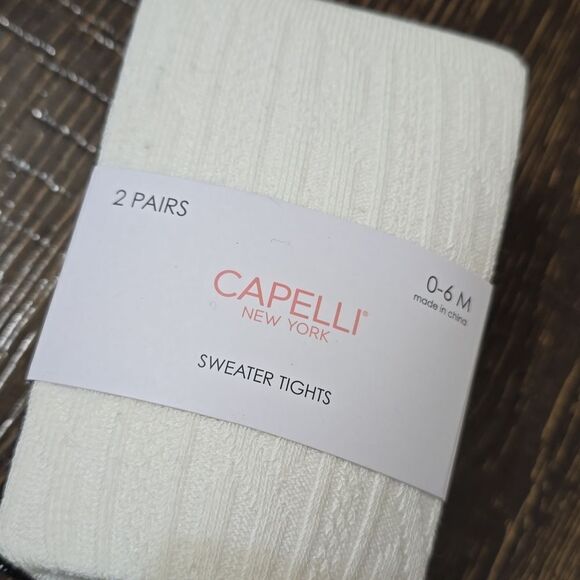 Capelli New York Sweater Tights 2-Pairs 0-6 Months - Picture 6 of 9